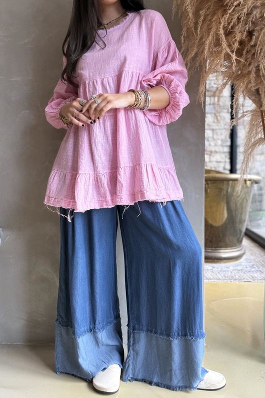 Driftwood Bell Sleeve Smock Top Candy