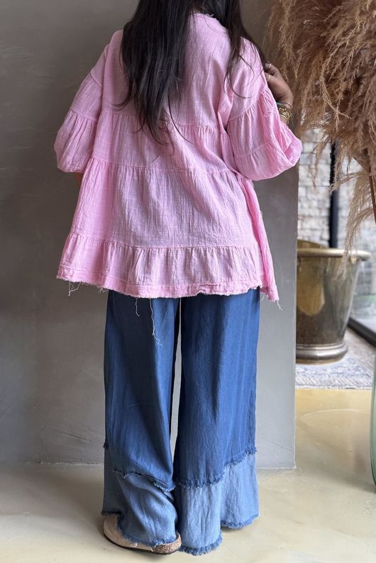 Driftwood Bell Sleeve Smock Top Candy