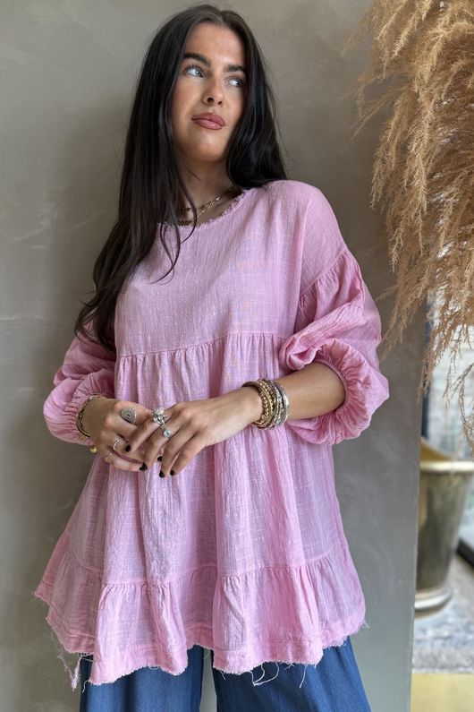 Driftwood Bell Sleeve Smock Top Candy