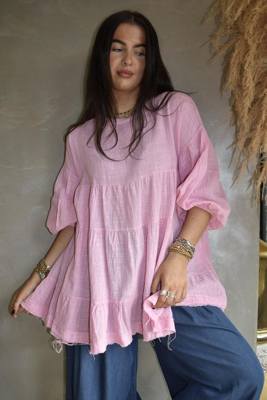 Driftwood Bell Sleeve Smock Top Candy