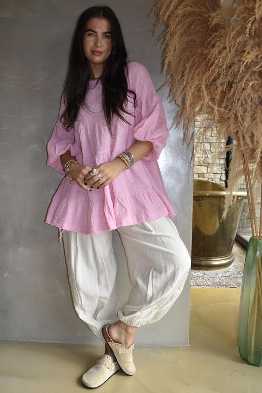 Driftwood Bell Sleeve Smock Top Candy