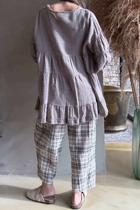 Driftwood Bell Sleeve Smock Top Mocha