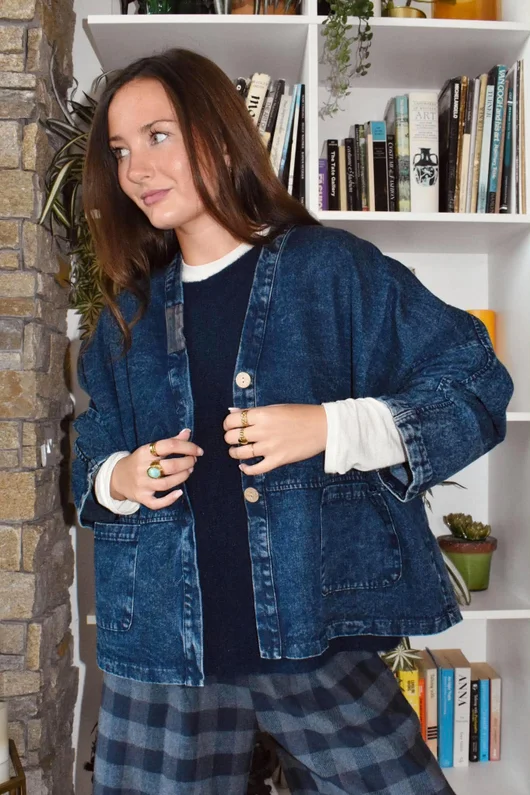 Duran Boxy Denim Jacket Blue