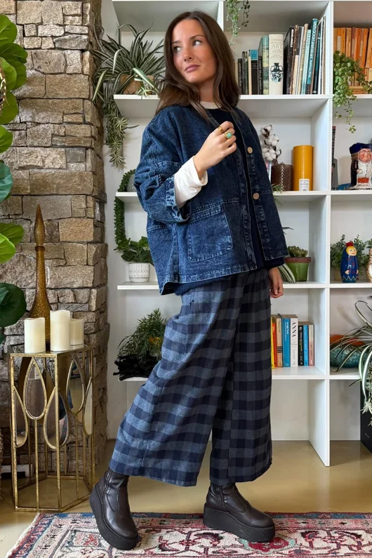 Duran Boxy Denim Jacket Blue