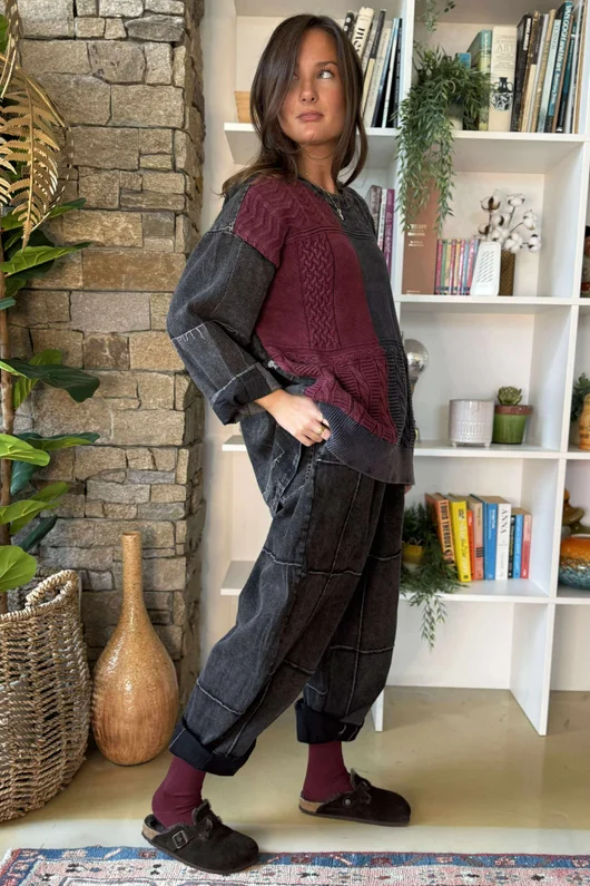 Duran Cable Knit Vintage Jumper Black Denim