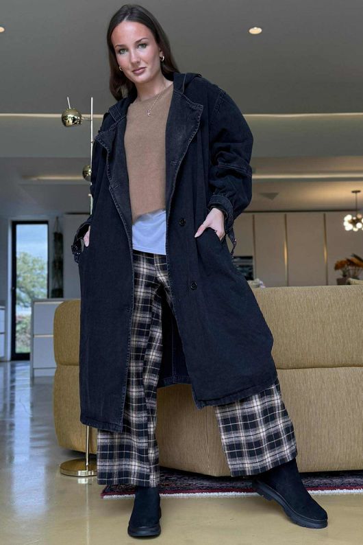 Duran Denim Trench Black
