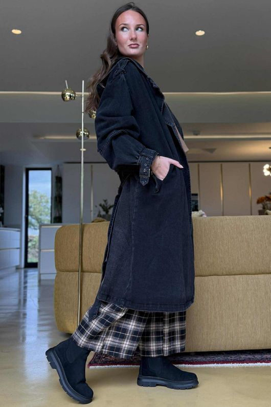 Duran Denim Trench Black