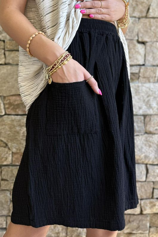 Dusk Bubble Cotton Shorts Black