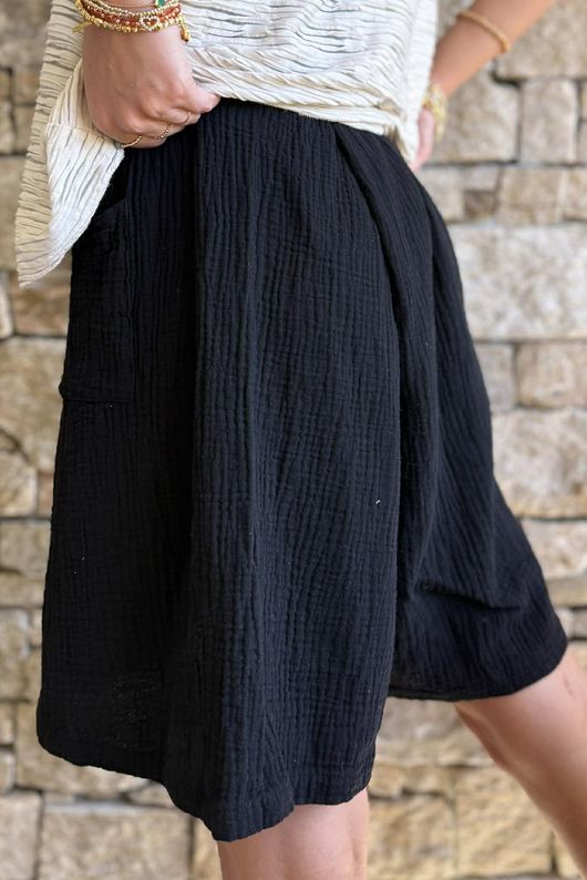 Dusk Bubble Cotton Shorts Black