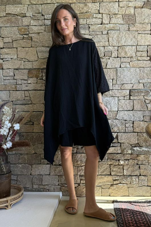 Dusk Bubble Cotton Shorts Black
