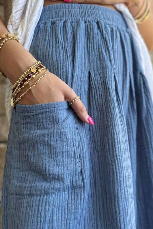Dusk Bubble Cotton Shorts Denim