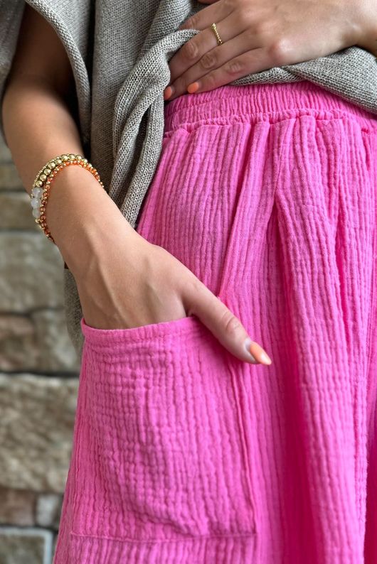 Dusk Bubble Cotton Shorts Hot Pink