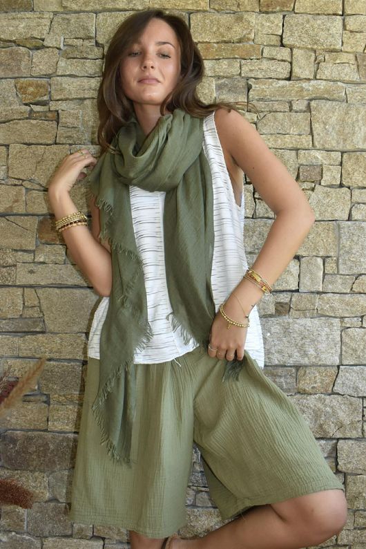 Dusk Bubble Cotton Shorts Olive