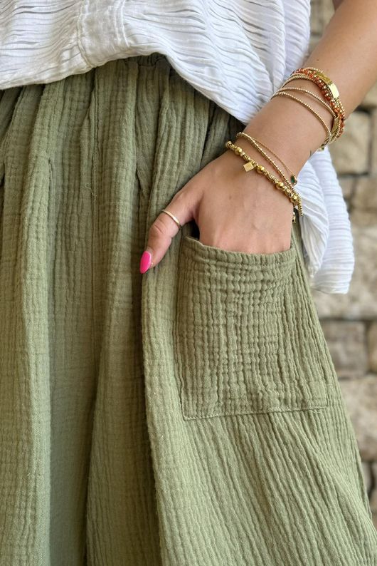 Dusk Bubble Cotton Shorts Olive
