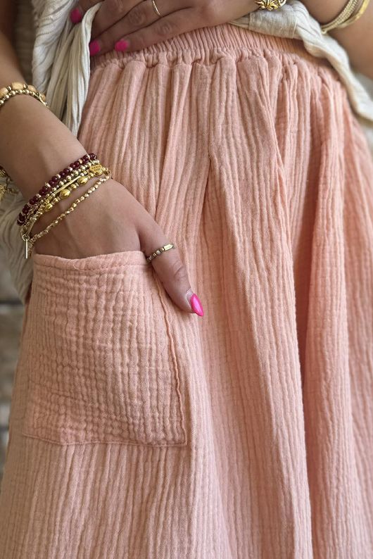 Dusk Bubble Cotton Shorts Peachy Nude