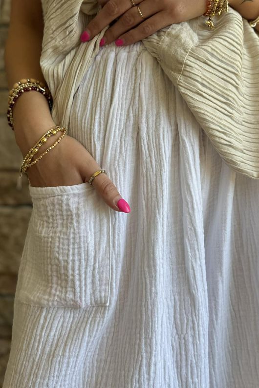 Dusk Bubble Cotton Shorts White