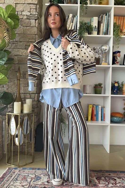 Edie Polka Dot Knit Ecru 