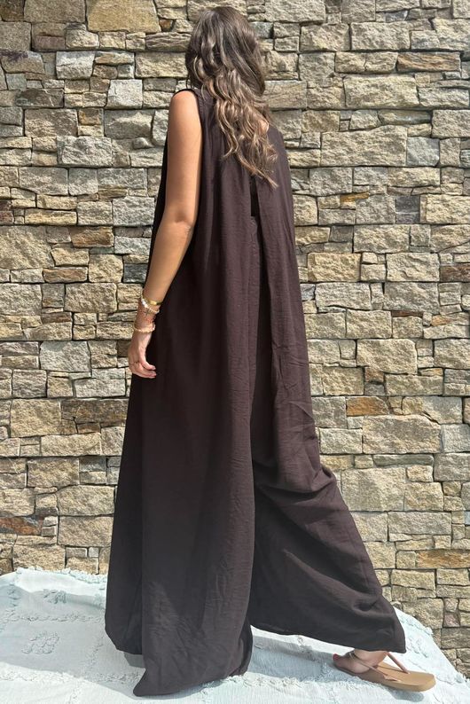 Eliza Palazzo Jumpsuit Chocolate