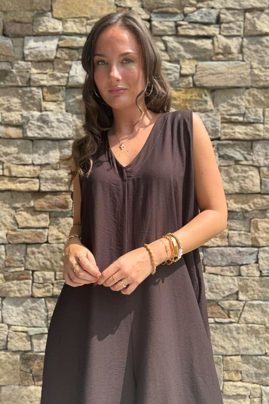 Eliza Palazzo Jumpsuit Chocolate
