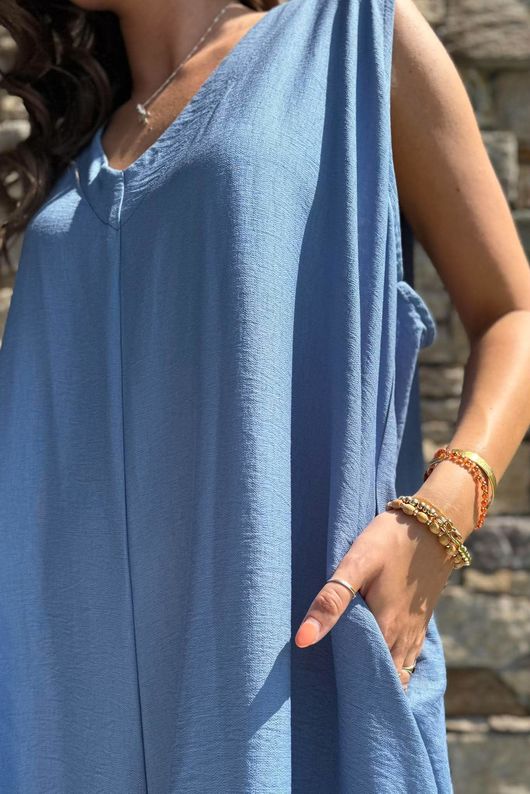 Eliza Palazzo Jumpsuit Denim
