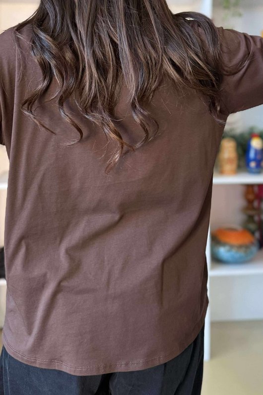 Essential Body Stretch Cotton Collar & Cuff Shirt Chocolate Leopard 