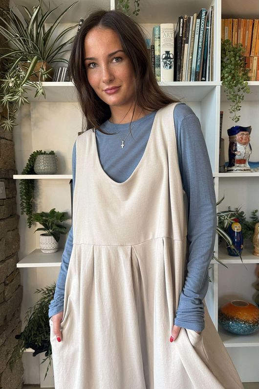 Essential Cashmere Blend Sheer Layering Top Denim 