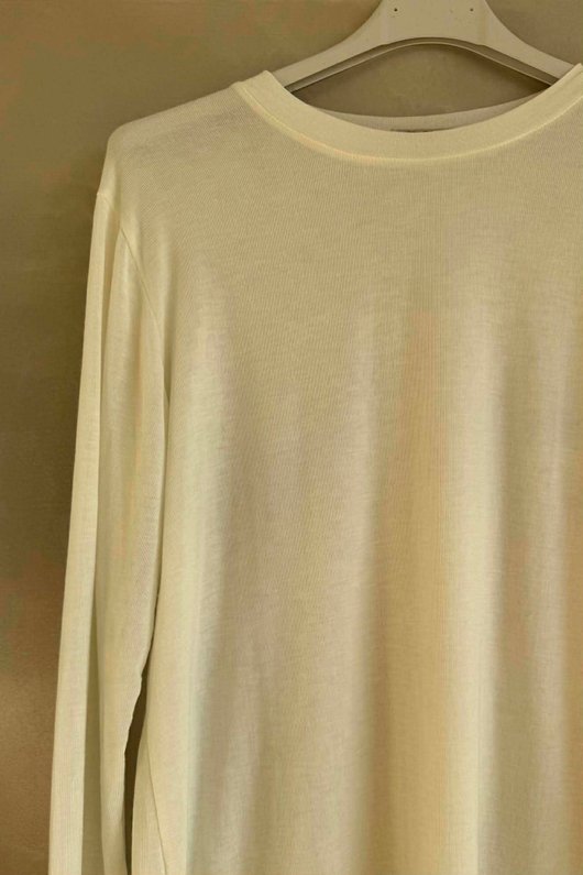 Essential Cashmere Blend Sheer Layering Top Ecru
