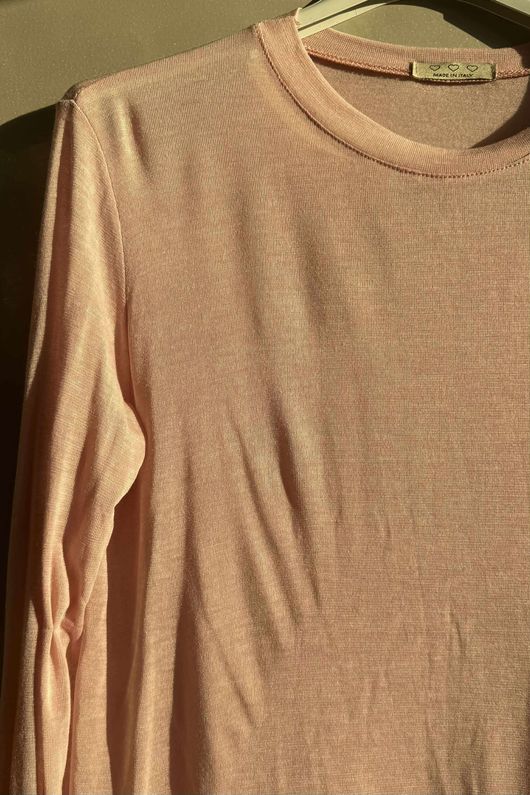 Essential Cashmere Blend Sheer Layering Top Rose