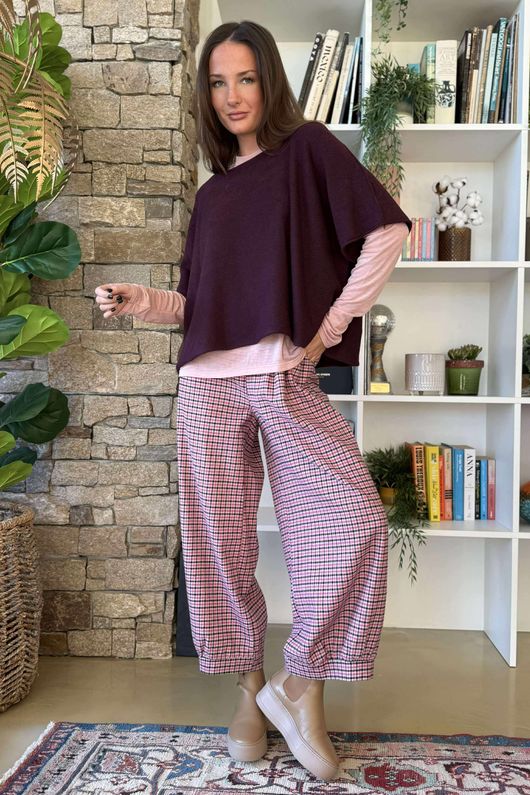 Essential Cashmere Blend Sheer Layering Top Rose