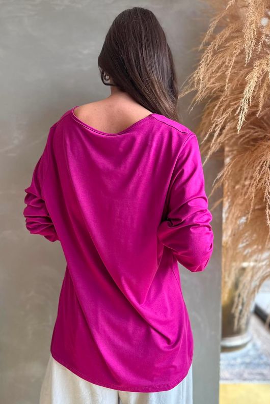 Essential Jersey Layering Long Sleeve Top Magenta