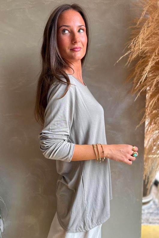 Essential Jersey Layering Long Sleeve Top Mocha