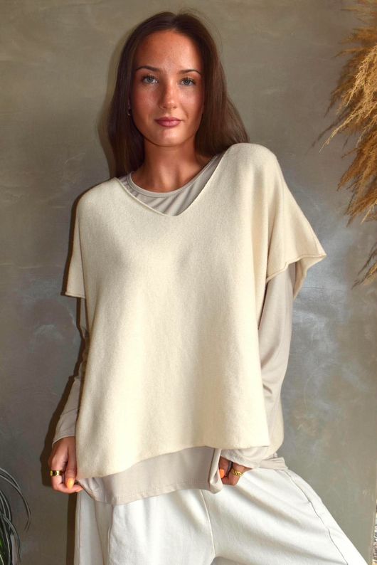 Essential Jersey Layering Long Sleeve Top Stone 