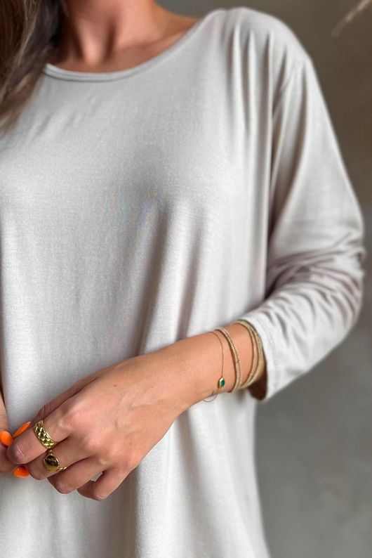 Essential Jersey Layering Long Sleeve Top Stone