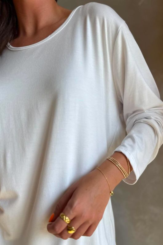 Essential Jersey Layering Long Sleeve Top White