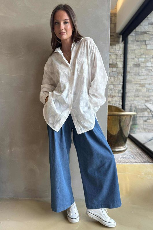 Essential Stretch Flat Front Wide Leg Jean Mid 