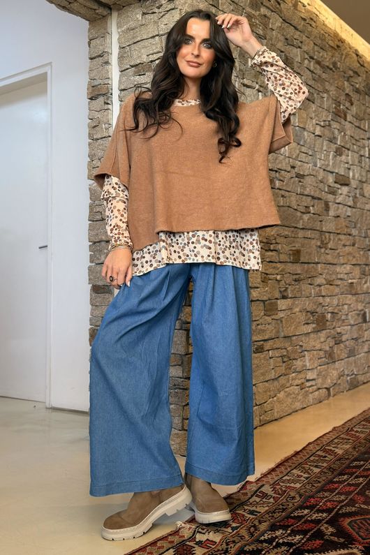 Essential Stretch Flat Front Wide Leg Jean Mid 