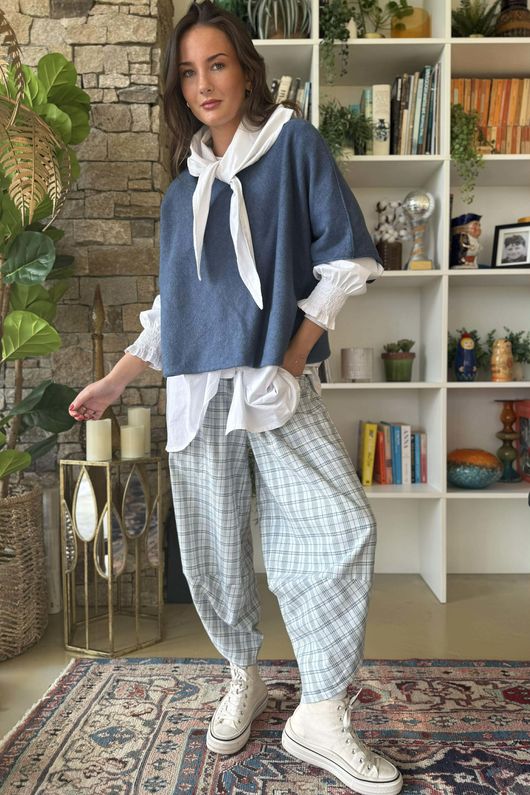 Felix Plaid Shelby Barrel Pant Powder - 