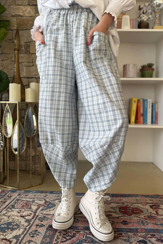 Felix Plaid Shelby Barrel Pant Powder **