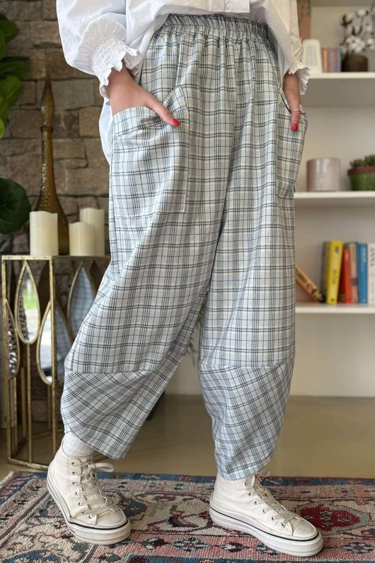 Felix Plaid Shelby Barrel Pant Powder **