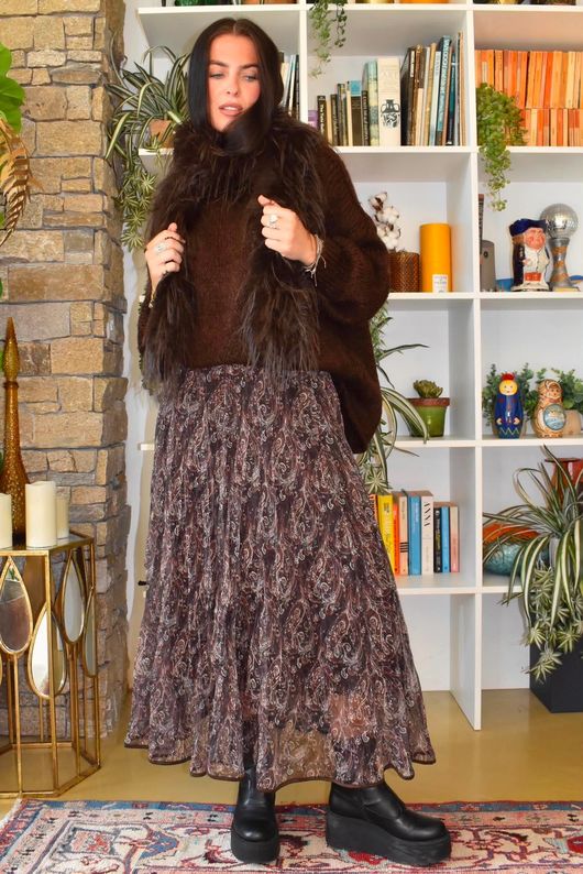 Fia Paisley Tulle Layer Skirt