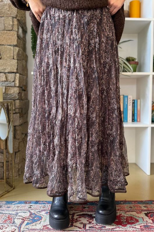 Fia Paisley Tulle Layer Skirt