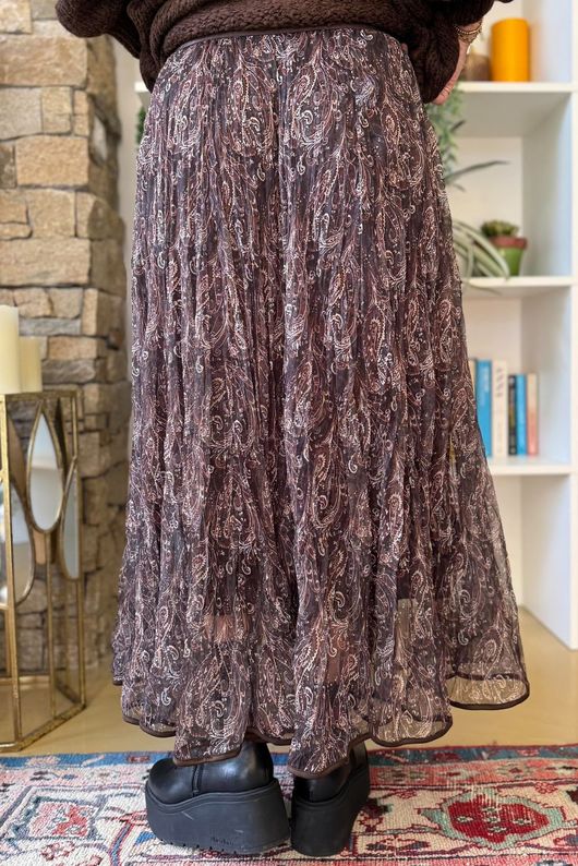 Fia Paisley Tulle Layer Skirt