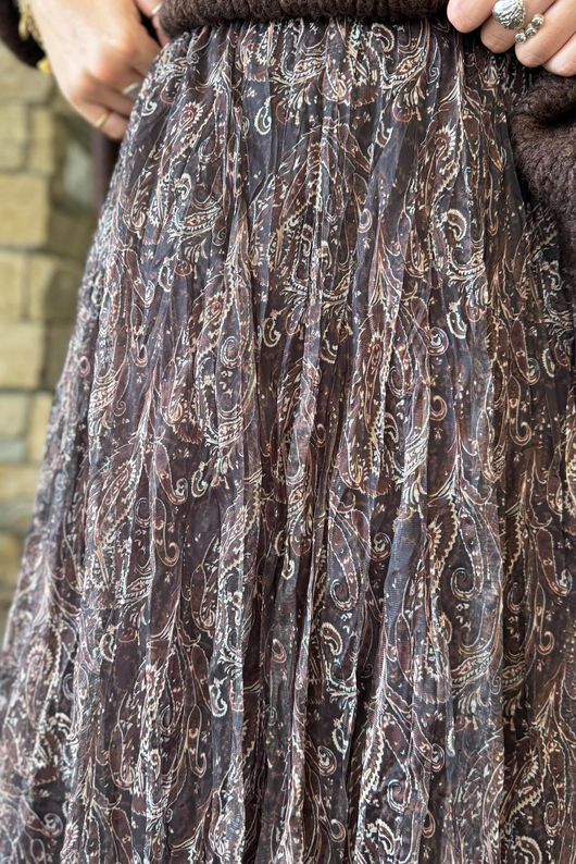 Fia Paisley Tulle Layer Skirt