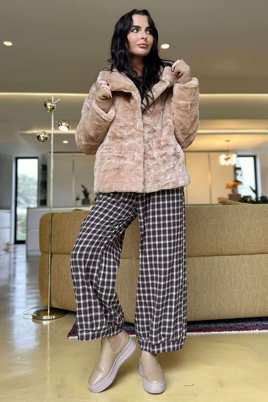 Finnick Luxury Faux Fur Waterfall Jacket Soft Tan /50=