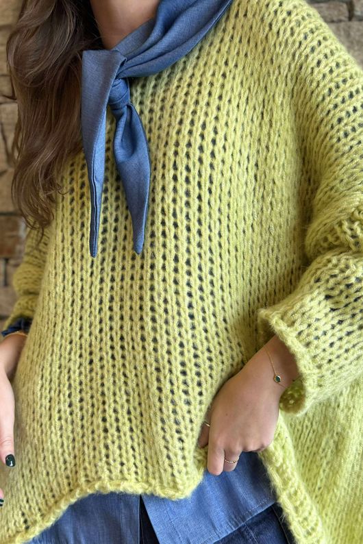 Fisherman Grunge Knit Soft Lime /2=