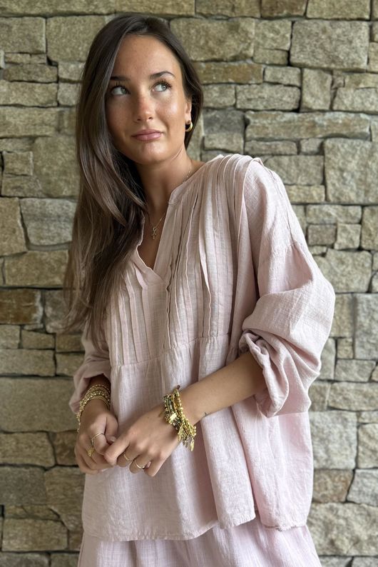 Frame Cotton Classic Pin Tuck Smock Blush /15=