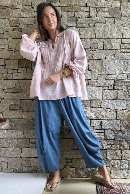 Frame Cotton Classic Pin Tuck Smock Blush