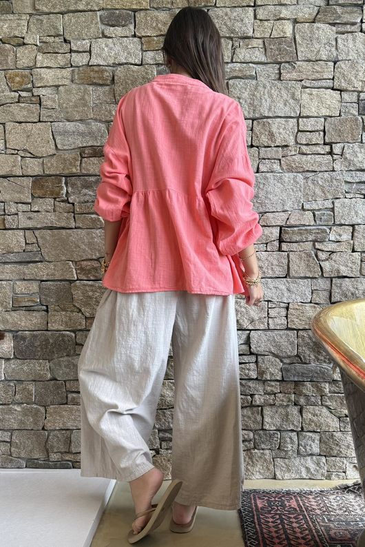 Frame Cotton Classic Pin Tuck Smock Coral
