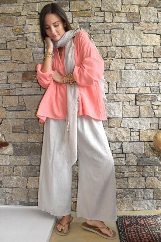 Frame Cotton Classic Pin Tuck Smock Coral