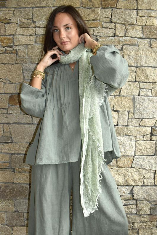 Frame Cotton Classic Pin Tuck Smock Khaki